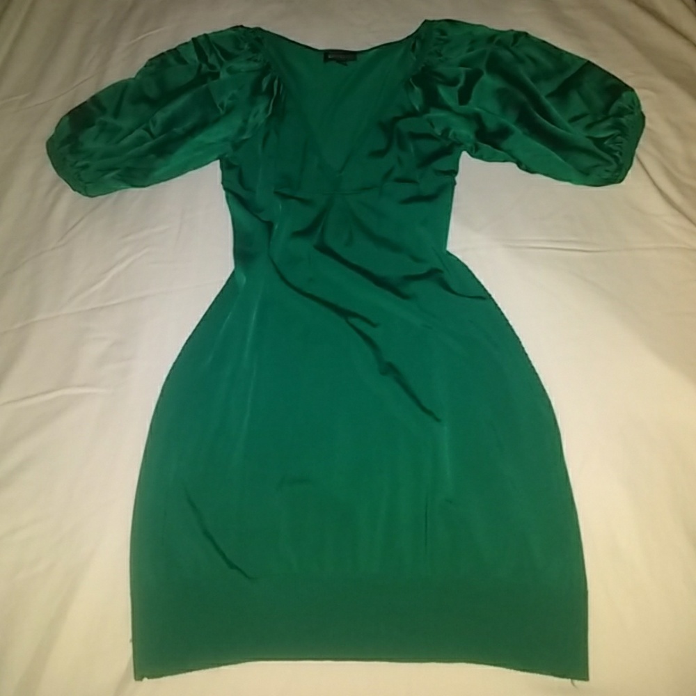 Bebe Rich Green Fitted Mini Dress